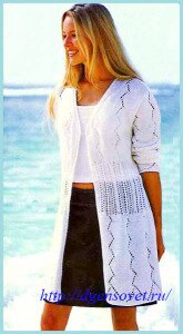 Длинный белый жакет