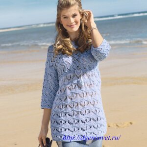 Туника с сочетанием узоров из разных нитей