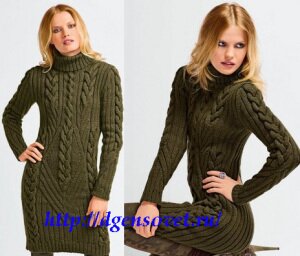 платье-хаки-спицами сом